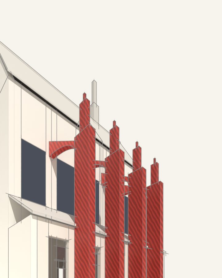 Drawing of the flying buttress from the Archlexicon film