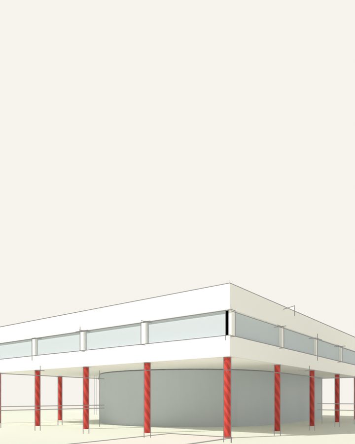Drawing of the pilotis from the Archlexicon film